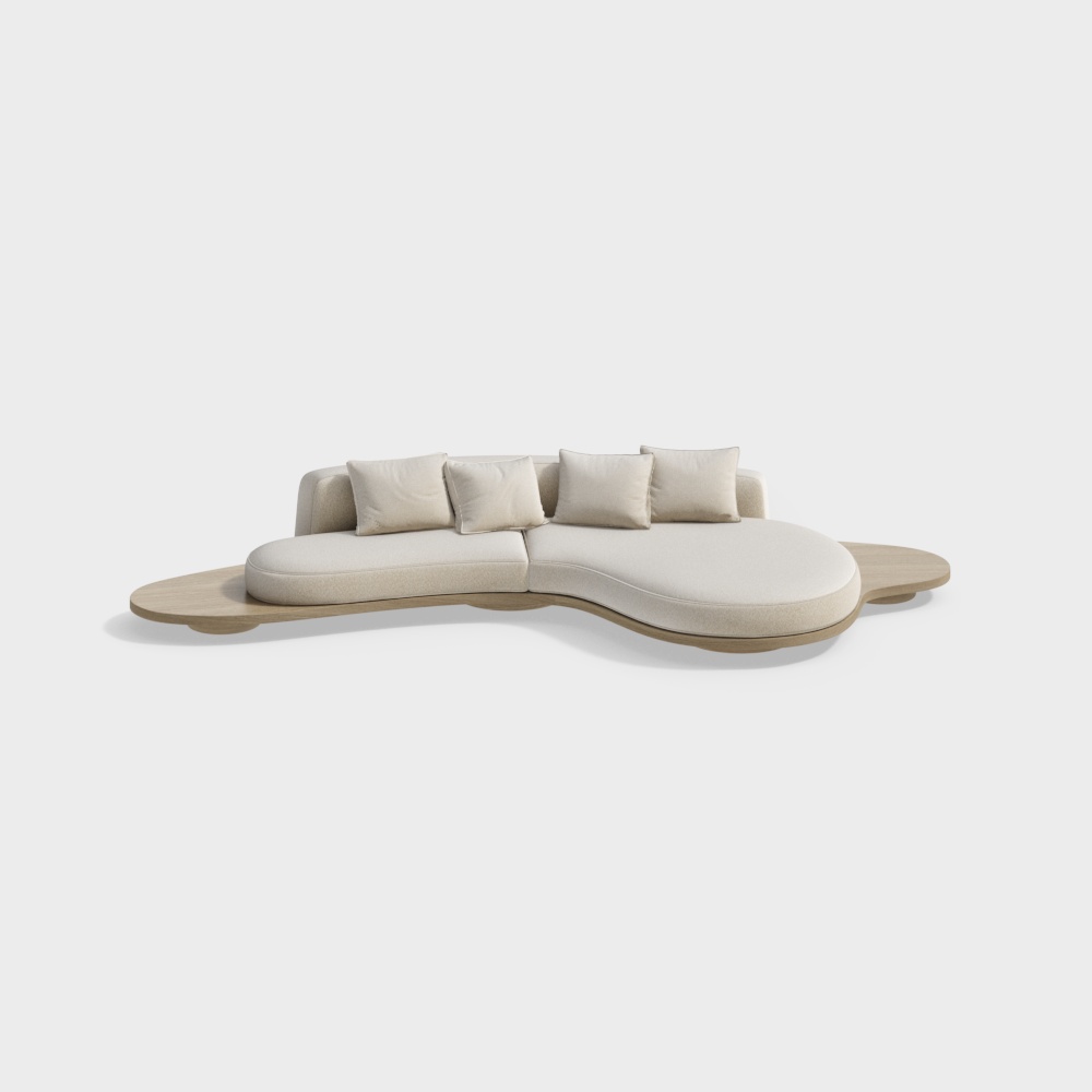 Streamlined Minimalist Sofa 3D model