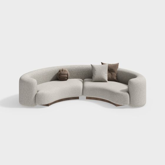 Unique Curved Sofa 3D model for Modern Interiors