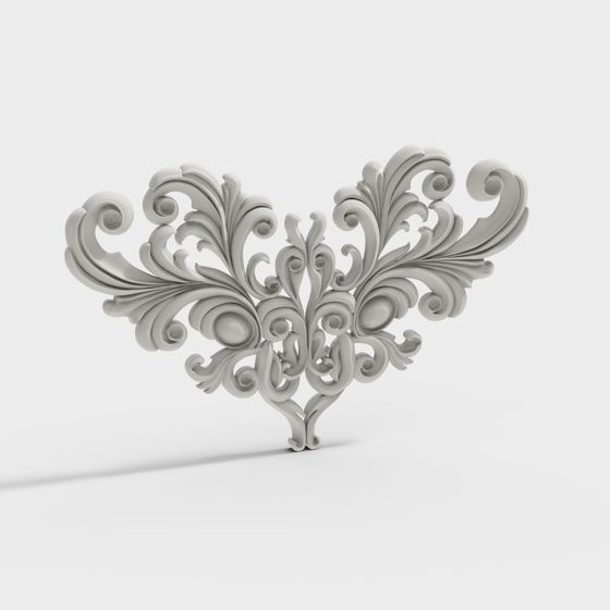 Victorian Heart 3D Model - Elegant Wall Ornament