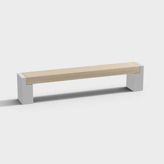 Minimalist Bench 3D Model for Urban Spaces
