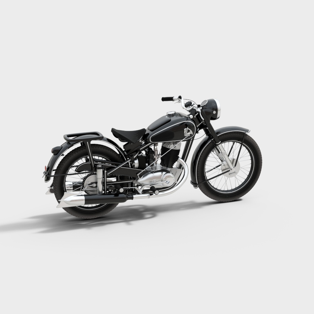 Retro Modern Motorcycle 3D model