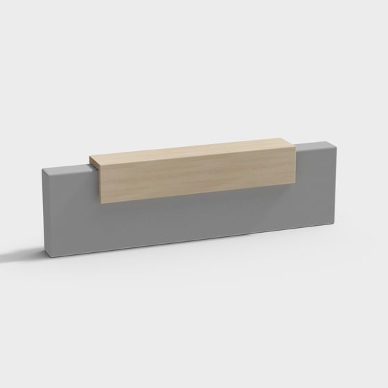 Concrete and Wood Bench 3D model for Urban Spaces