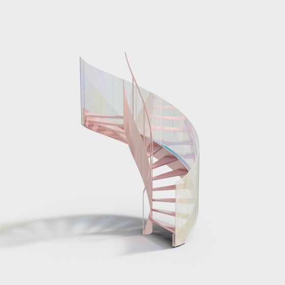 Stunning Pink Metallic Spiral Staircase 3D model