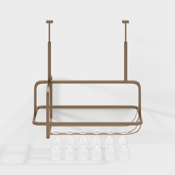 Modern Hanging Glass Rack 3D model