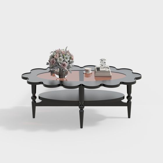 Elegant Low-Poly Coffee Table 3D Model