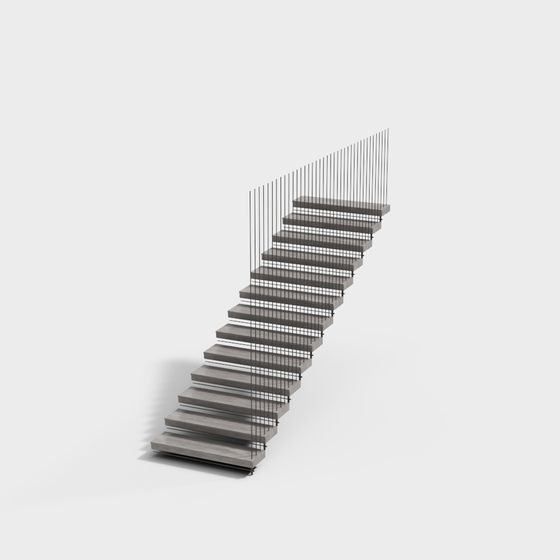 Sleek Low-Poly Staircase 3D model