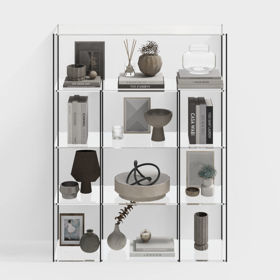 Modern Glass Display Cabinet 3D model