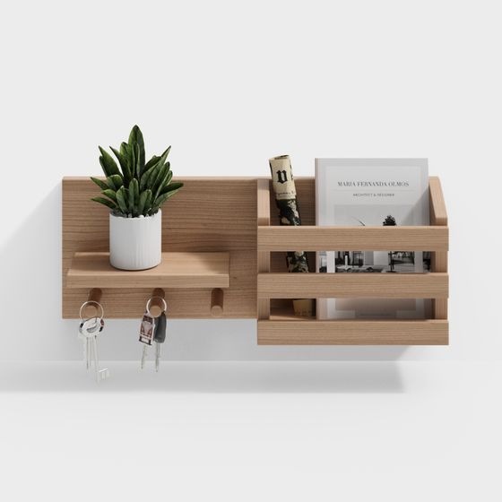 Wall-Mounted Multifunctional Storage Shelf 3D model