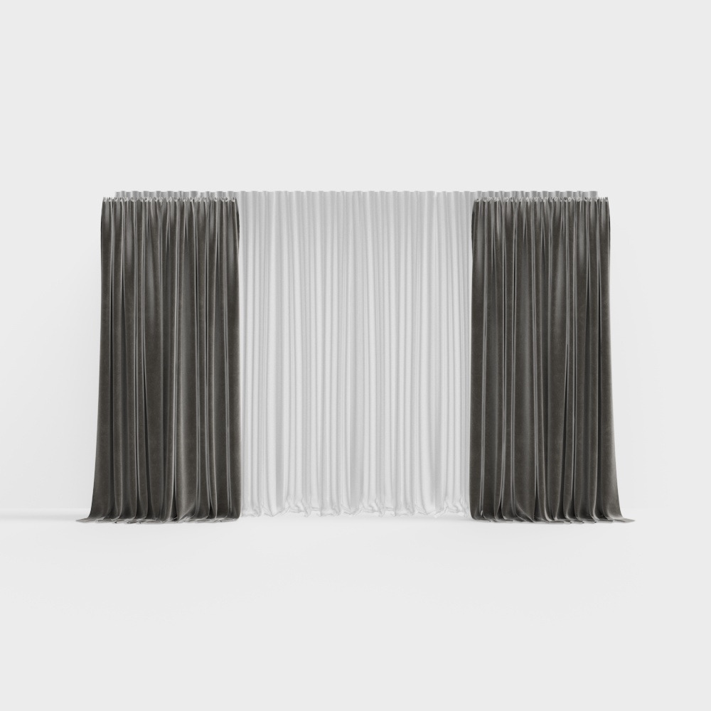 Elegant 3D Curtain Model for Interior Design