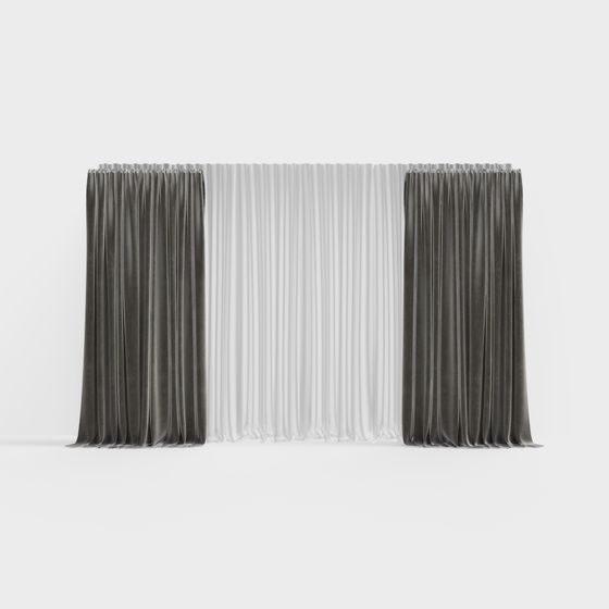 Stylish 3D Curtain Model for Creative Spaces