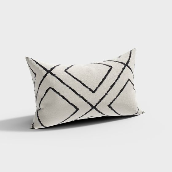 Stylish Geometric Pattern Pillow 3D model