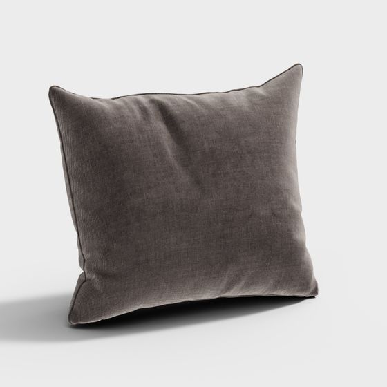 Elegant Gray Velvet Cushion 3D model