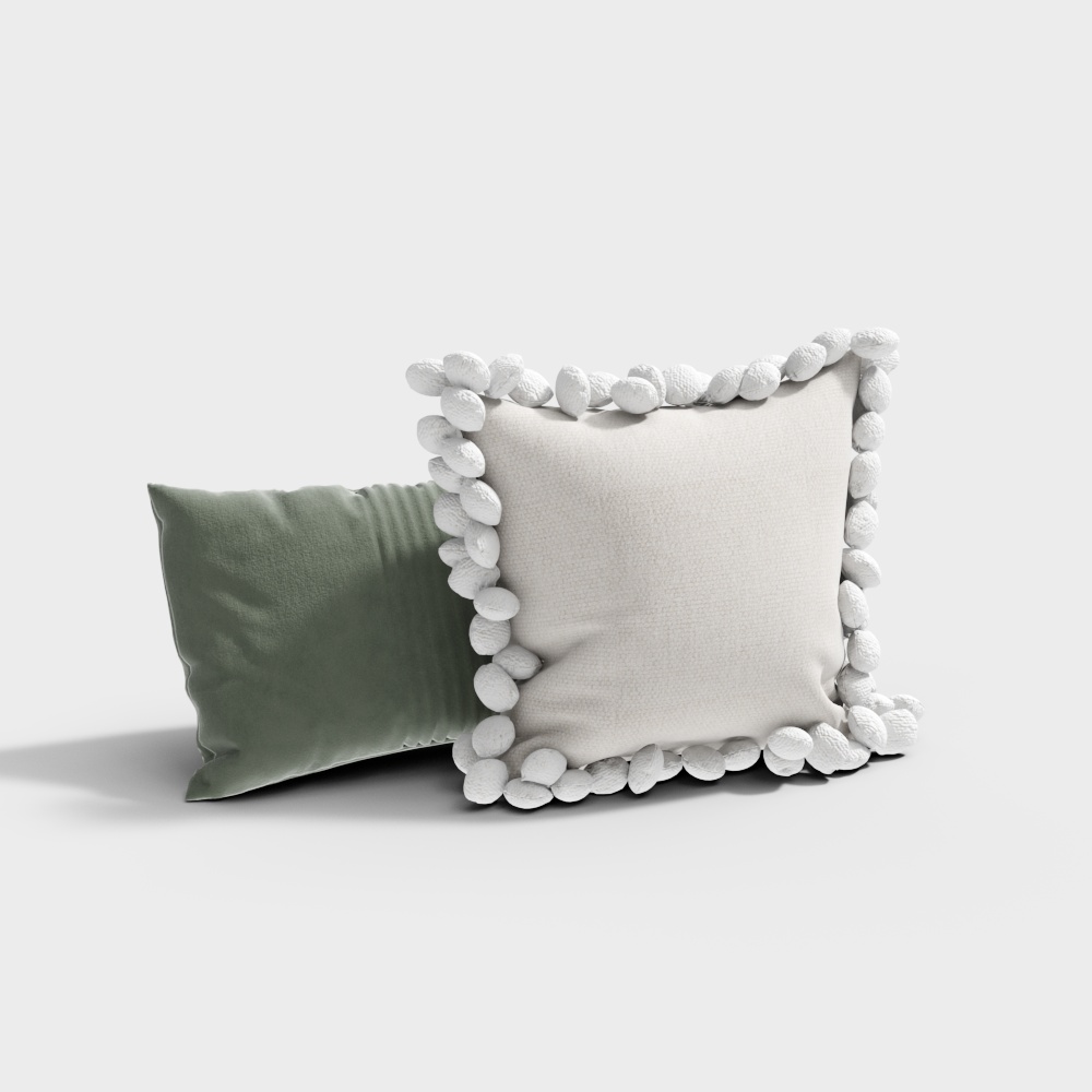 Low Poly Decorative Pillow 3D Model – Soft Plush Design