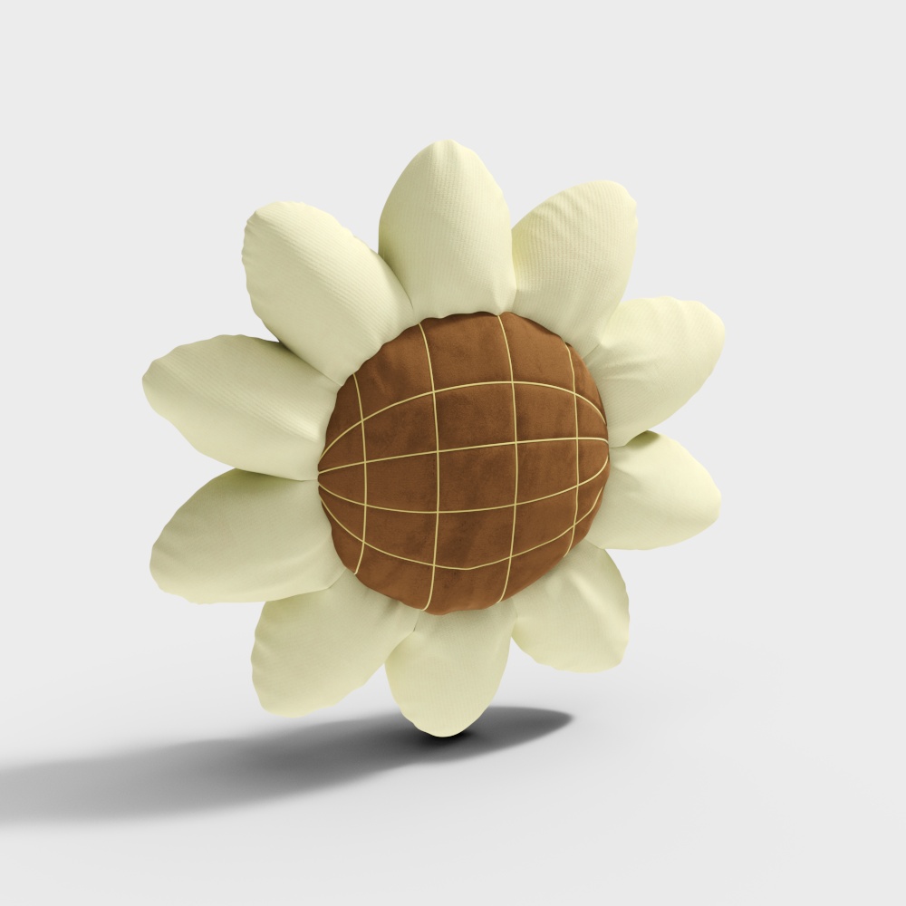 Modern sunflower fabric throw pillow