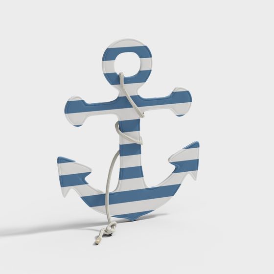 Nautical Stripes Anchor 3D model