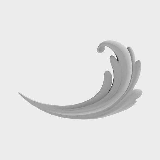 Waves of Elegance Low-Poly 3D model