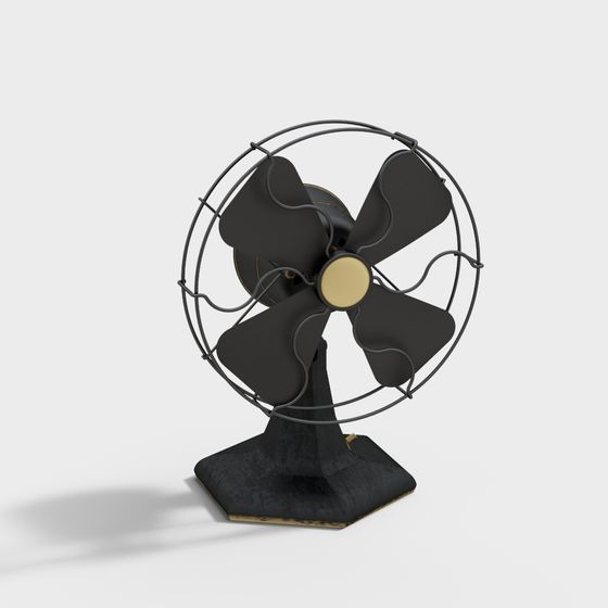 Vintage-Inspired Low Poly Fan 3D model