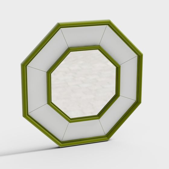 Unique Octagonal Mirror 3D model in Olive Green