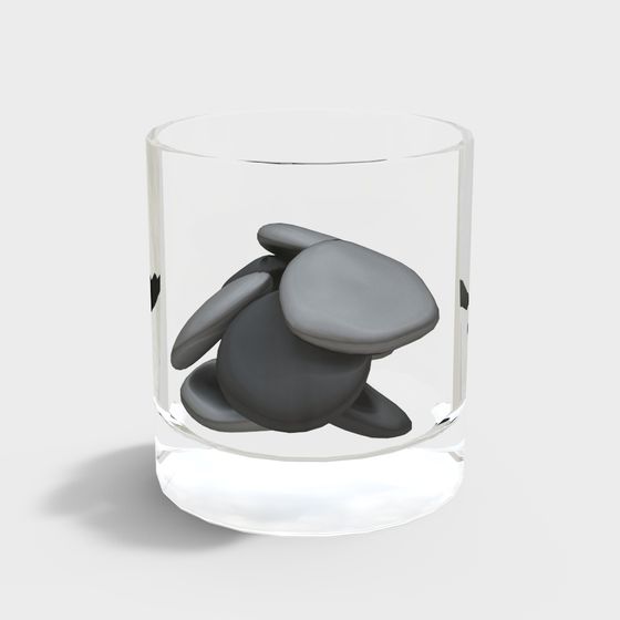 Polygonal Stone Glass Cup 3D model