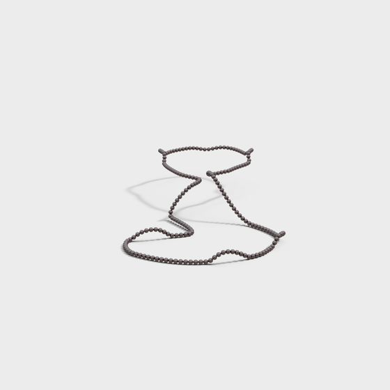 Elegant Spiral Bead Chain 3D model