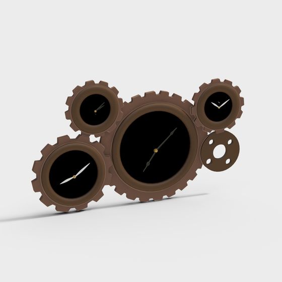 Stylish Gear Clock 3D model for Unique Designs