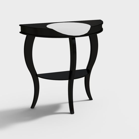 Stylish Half-Circle Table 3D model for Modern Spaces