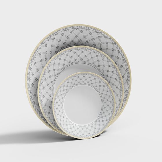 Elegant 3D Plate Model with Unique Charm