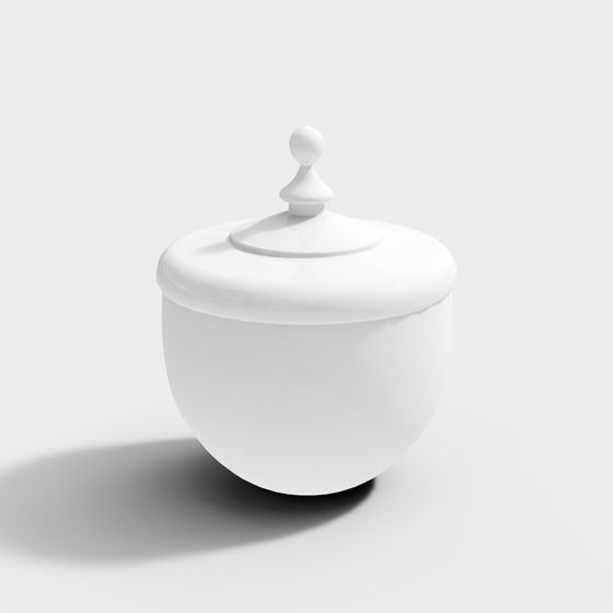 Elegant Minimalist Sugar Jar 3D model