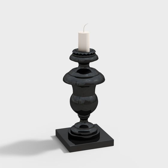 Elegant Low-Poly Candle Holder 3D Model
