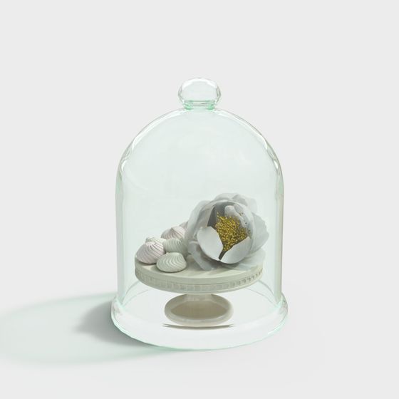 Elegant Glass Dome Vase 3D model