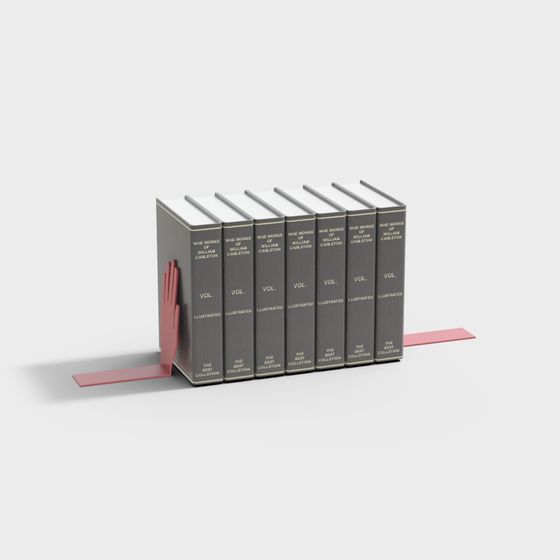Bookshelf with Hand Bookmark 3D model