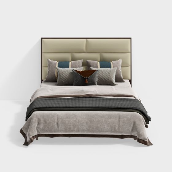 Elegant Modern Bed 3D model