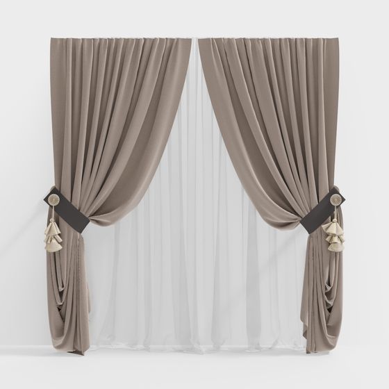 Elegant Curtain 3D model for Modern Interiors