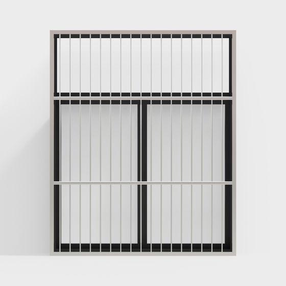 Modern Decorative Windows with Security Mesh in Black