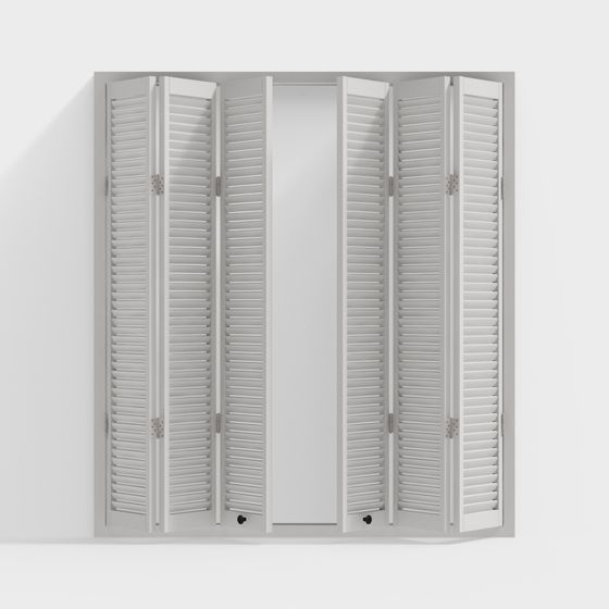 Stylish White Shutter 3D model for Contemporary Spaces