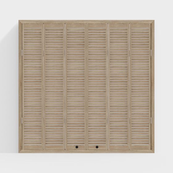 Wooden Louver Door 3D model for Contemporary Spaces