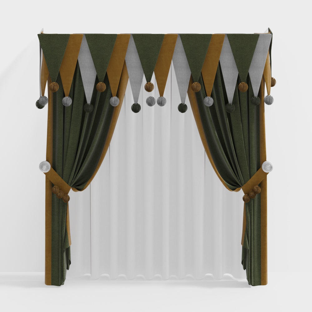 Triangle Polka Dot Curtain 3D model