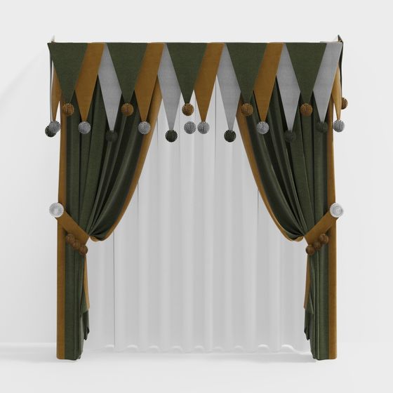 Triangle Polka Dot Curtain 3D model