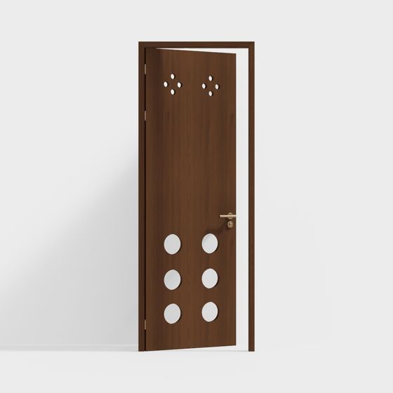 Elegant Wooden Door 3D model