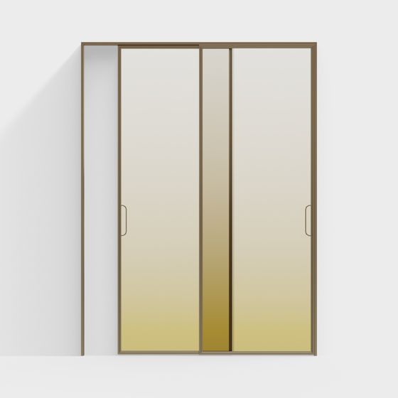 Elegant Glass Sliding Door 3D model