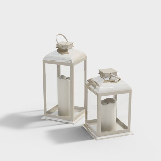 Minimalist Candle Holder Set 3D model