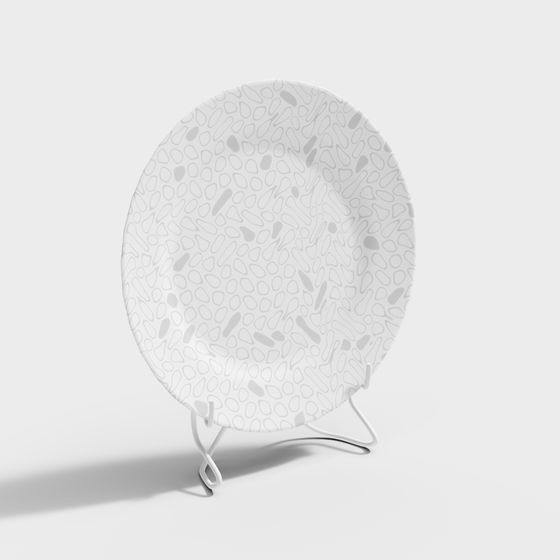 Model Based Plates Abstract Art Plate 3D Model – Low-Poly Speckled Design