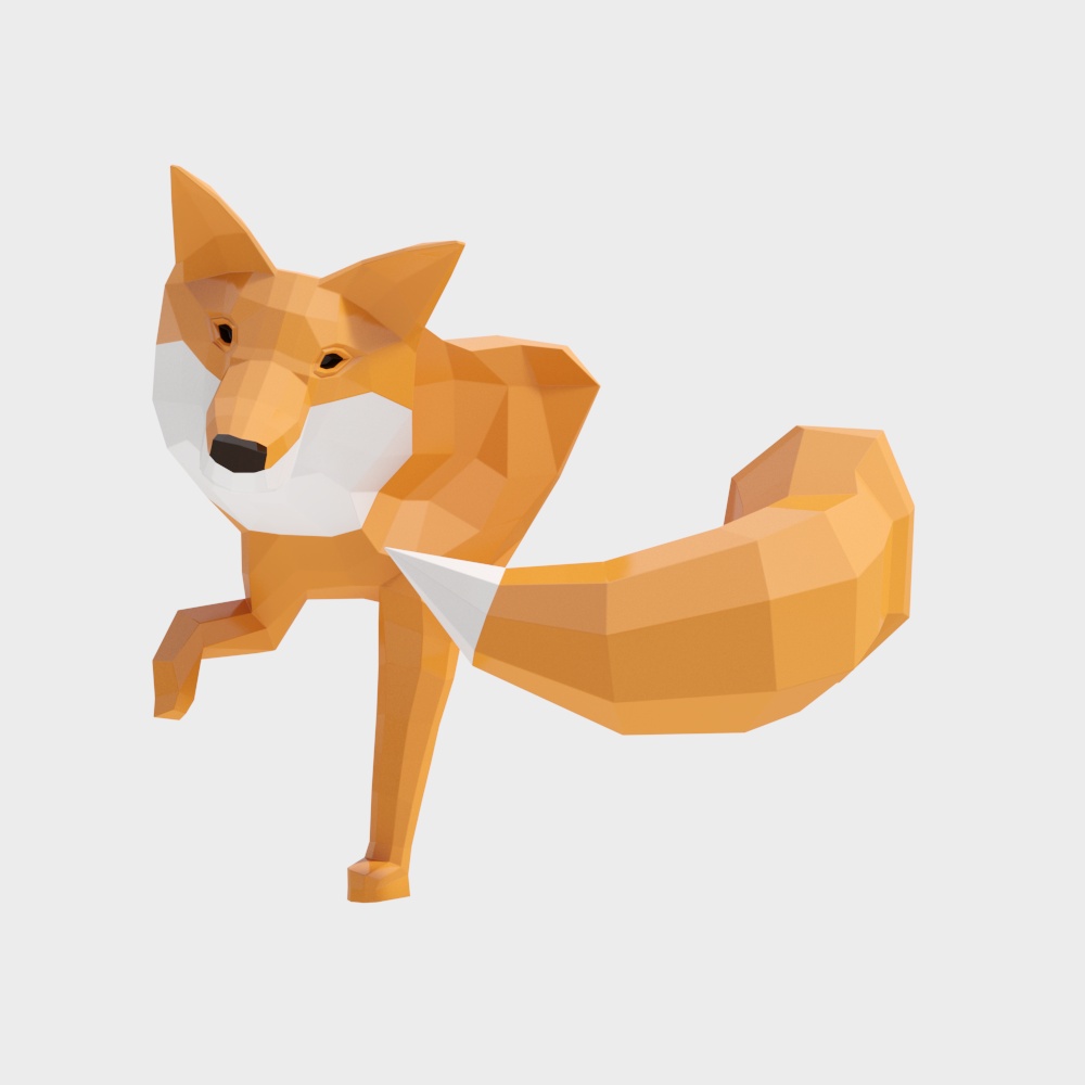 การตกแต่งผนังรูปสุนัขจิ้งจอกตัวน้อยสมัยใหม่