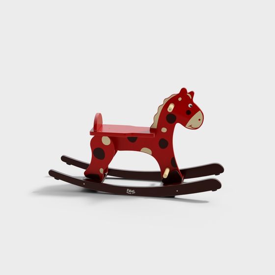 Polka Dot Rocking Horse 3D model