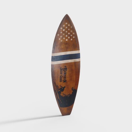 Detailed Surfboard 3D Model for Creative Projects