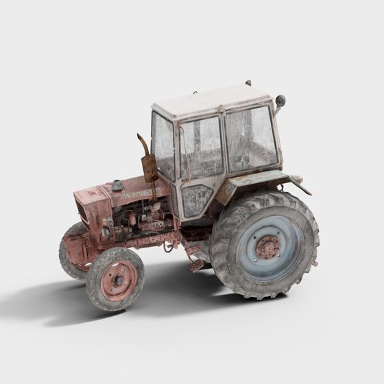 Rustic Vintage Tractor 3D model