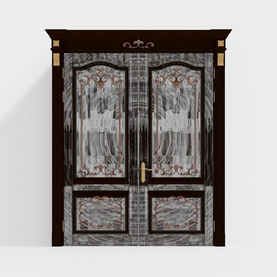 Elegant Retro Double Door 3D model