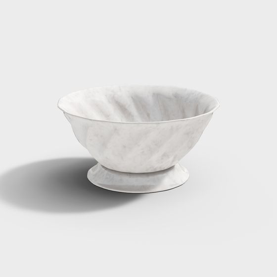Elegant Low-Poly Marble Bowl 3D model