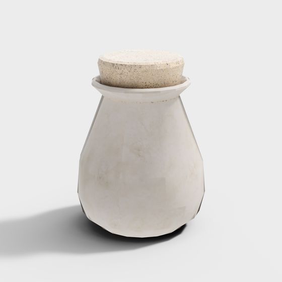 Elegant Minimalist Storage Jar 3D model