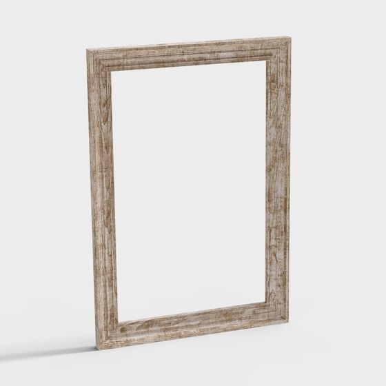 Rustic Frame 3d Rustic Wooden Framed Mirror 3D model